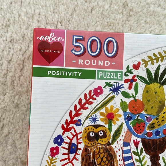 eeBoo Positivity Round Jigsaw Puzzle - 500 Pieces - Picture 3 of 11